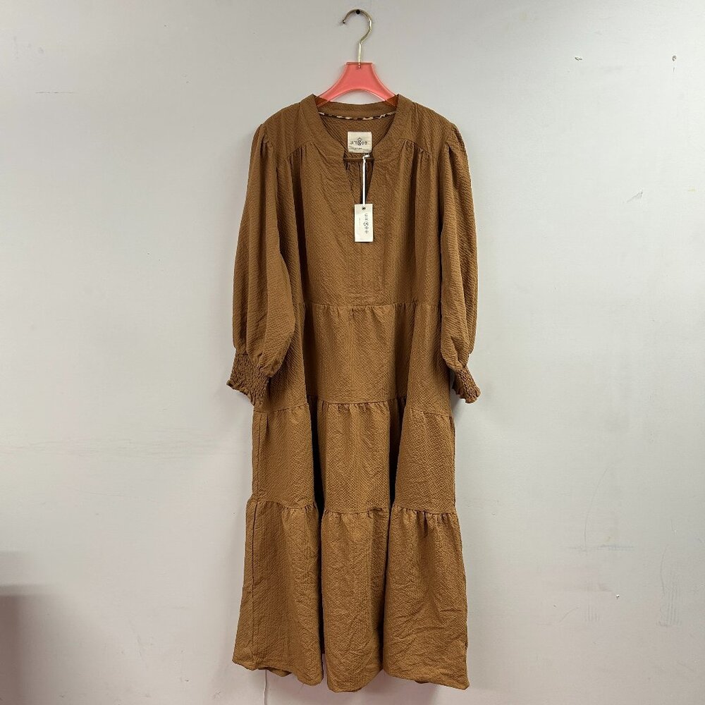 Textured Tiered Midi Dress - WK0483